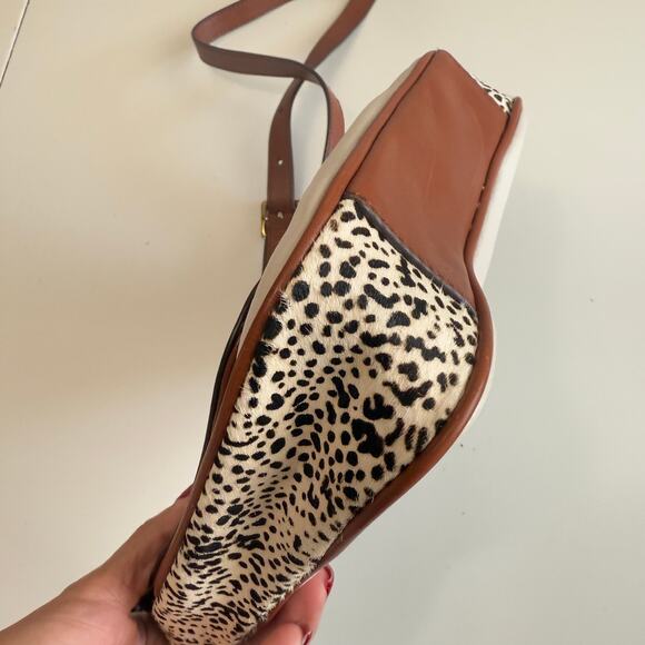 FOSSIL MEMOIR LEATHER & CALF HAIR SLIM SMALL TURNLOCK CROSSBODY PURSE - Picture 14 of 15